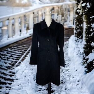 Regency Wool Black Long Coat Sz 8 Women’s